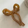 YHJ nova presilha de cabelo com laço feminino temperamento pequeno fresco sensação de gelatina acrílico parte de trás da cabeça penteado grampo de cabelo feminino