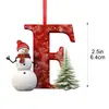 Boneco de Neve de Natal Transfronteiriço Novo Acrílico Plano 2D de 26 Letras Pingente de Decoração de Natal Interna Ornamento de Carro