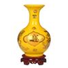 Jarrón pequeño de cerámica Jingdezhen con forma de tesoro amarillo, para sala de estar, mueble de TV, decoración del hogar, adornos.