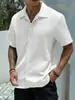 2026 Comércio Exterior Transfronteiriço Camisa Masculina Verão Nova Masculina Cor Sólida Manga Curta Esportiva Casual Respirável Top