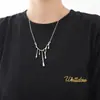 Colar de Lava Gota Europeu e Americano para Mulheres, Design de Nicho de Luxo Leve de Verão, Corrente de Suéter Hip-Hop Minimalista da Moda