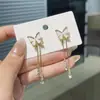 Brincos de Prata com Laço de Diamante Simples Moda Versátil Alta Qualidade Brincos de Tarraxa para Mulheres Nicho Luxo Leve Brincos de Ponta