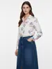 Camisa Holgada Estampada de Manga Larga para Mujer Tallas Grandes Estilo Fresco para Primavera y Otoño 2026 con un Aspecto Maduro y Elegante