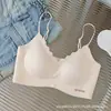 Novo Sutiã Feminino Sem Aro Fino Confortável com Efeito Levanta Bumbum Alça Ajustável Bojo Fixo Sem Marcas 1052#