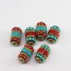 DIY contas de barril do Nepal incrustadas à mão contas de cintura colar de corda de cânhamo tecido à mão thangka Nepal contas de cobre acessórios
