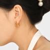 Pendientes de Hoja Simples Creativos de Nicho de Nuevo Estilo Europeo y Americano Pendientes de Acero de Titanio con Temperamento de Moda para Mujer