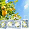 Bd217 Comércio Exterior Amarelo Fruta Limão Dourado Obrigado Porcelana Azul e Branca Sacola de Papel com Alça para Presente de Festa