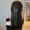 Grampo de Cabelo com Borboleta Vazada e Franja Totalmente Cravejado de Diamantes Temperamento Requintado Presilha para Prender Metade do Cabelo na Parte de Trás da Cabeça Presilha Avançada Tipo Jacaré Acessório de Cabeça