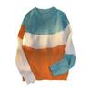 Suéter de bloque de color para hombre, suelto, fino, de otoño, de moda, para hombre, suéter de punto de primavera y otoño, suéter japonés de moda