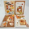 Caderno A5 Capivara Hot Stamping Espiral Superfície de Cartão Urso Café Porquinho da Índia Aquático Caderno de Linhas Horizontais Nota Papelaria Prêmios