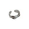 Joyería de Industria Pesada Coreana Anillo de Tres Capas Ola de Plata de Ley 925 Anillo para Mujer Anillo de Falange Nuevo Estilo Ins Versátil
