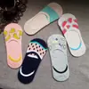 Calcetines invisibles de barco para mujer con estampado de frutas populares, verano, silicona antideslizante, personalizados, dibujos animados de frutas, venta al por mayor de fábrica para mujer