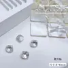 Venta al por mayor de joyas para uñas, transparentes, grandes diamantes con punta inferior, Super Flash, hacha torcida, gotas de agua, mariposa cuadrada gorda, accesorios para uñas de diamante blanco