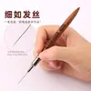 Set de Bolígrafos Liner para Uñas Punta de Aguja de Sándalo Estilo Japonés, Ultra Fino, Pincel para Pintar, Pincel para Delinear, Pincel para Bordes Estilo Francés