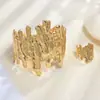 Set de Pulsera y Anillo de Rama de Árbol de Moda Personalizado de Venta Caliente Transfronteriza Europea y Americana para Mujer Pulsera Creativa Abierta de Línea Irregular