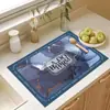 Tapete de Goma para Drenaje de Cocina, Tapete Protector de Mesa Aislante de Calor Sin Lavado, Tapete Drenante Absorbente de Agua, Aceite y Resistente a la Suciedad para Borde de Fregadero