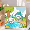 Pintura de Diamantes para Niños Kuromi Hecho a Mano DIY Pintura de Pegatinas de Diamantes Sanrio Pintura de Diamantes con Diamantes Completos 5D Tamaño Pequeño