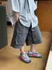 Calça Verão 2026 Cheese e Meow Boy Nova Infantil Bolso Grande Cargo Perna Larga Comprimento Médio Estilo Coreano Calça Casual