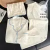 Novo Pijama Fofo de Estudante Tamanho Grande com Bojo para Mulheres, Estilo Primavera e Verão, Pode Ser Usado Fora de Casa, Conjunto de Roupa de Casa Três Peças Soltinho