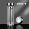 Taza de Oficina de Vidrio de Doble Capa Resistente a Altas Temperaturas, Vaso de Agua para Hombres, Vaso de Agua con Filtro de Té de Alto Borosilicato, Regalo de Promoción Publicitaria
