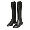 Nuevas y populares botas largas de estilo francés para mujer, botas vaqueras occidentales de caña media, botas de nicho, botas individuales de caballero blanco para primavera y otoño.