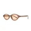 Gafas de Sol Ovaladas Estilo Cat-Eye Retro Artístico de Marco Pequeño Europeas y Americanas Versátiles para Mujeres Sin Maquillaje Gafas de Sol Simples y Únicas Uv385