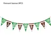 Nuevas banderines triangulares de decoración de fiesta con temática de fútbol, ambientación de fiesta, accesorios de banderines de cuerda de rugby y baloncesto