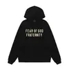 Comércio Exterior Transfronteiriço Outono e Inverno Novo FOG Letras Tridimensionais Estampadas a Quente Moletom com Capuz Forrado de Lã Pulôver Casual Solto