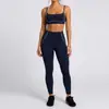 Novo modelo transfronteiriço: Conjunto de yoga respirável com sensação de segunda pele, com bojos removíveis, cintura alta, que levanta o bumbum, para mulheres, adequado para esportes ao ar livre e fitness