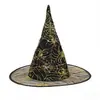 Sombrero de Mago Cosplay para Fiesta de Halloween Malla Transparente Telaraña Sombrero de Bruja Accesorios para Actuación en Escenario