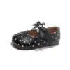 Zapatos de cuero de estilo francés con punta dividida falsos, novedad otoño 2026 versión coreana, zapatos de princesa para niñas con lazo de lunares, zapatos planos de suela blanda