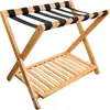 Suporte para bagagem bambu rack de bagagem para quarto de hotel dobrável rack de bagagem duplo armazenamento rack fornecimento direto da fábrica