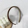 Faixa de Cabelo de Couro PU de Cor Pura Doce de Alta Qualidade, Nova Faixa de Cabelo Elegante da Moda, Acessórios de Cabelo Presilha de Luxo Acessível e Versátil