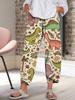2026 Nuevos Pantalones Anchos de Amazon Sueltos Casuales de Algodón y Lino Estampados con Bolsillo Cintura Elástica Pantalones Cortos para Mujer en Stock