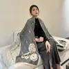 Bufanda para Mujer en Otoño e Invierno, Estilo K, Chal Versátil de Imitación Cachemir Doble Cara, Engrosada y Cálida, Bufanda Grande, Ropa de Abrigo de Moda