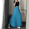 Saia Longa de Cetim Plissada Cauda de Peixe Feminina Cintura Alta Comprimento Médio Saia de Dança Grande Balanço Venda Direta da Fábrica