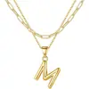 Amazon Transfronterizo Nuevo Burbuja 26 Letra Colgante Colgante Collar en Capas Joyería de Moda Regalo de Vacaciones para Mujer