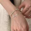 Pulseira de Prata de Lei S925 Osso de Cobra Laço Corrente Lâmina Feminina Design de Nicho Doce Luxo Leve Simples Joia de Mão