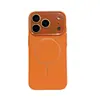 Capa Magnética para Celular Apple 18Promax com Textura de Couro Iphone17 Lente de Cristal 16/15 Cobertura Completa 14 Capa Protetora