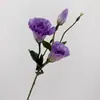 Ramo de lisianthus artificial de alta gama con 3 cabezas para decoración de escenas, decoración de bodas, flores artificiales para decoración del hogar y la sala de estar