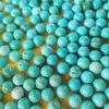 Contas de turquesa natural azul com meio furo 8mm brincos otimizados contas sem furo acessórios diy feito à mão contas soltas atacado produtos semiacabados