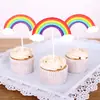 Tarjeta de Decoración para Pastel de Cumpleaños Combinación de Colores Arcoíris Láser Letras de Feliz Cumpleaños Inserto para Pastel Mesa de Postres para Fiesta