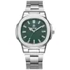 Novo Relógio de Aço com Pulseira Quadrada para Calendário de Comércio Exterior com Toque de Luxo, Relógio de Negócios Masculino, Popular Relógio de Pulso a Quartzo Europeu e Americano