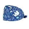 Gorro Quirúrgico Transfronterizo Algodón Color Sólido Correa Estampada Ajustable Unisex para Enfermera de Quirófano Gorro para Odontólogo Oral