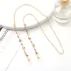 Cadena para Gafas Transfronteriza Europea y Americana de Alta Gama para Mujer Cadena Colgante de Cristal y Perlas Color Metal Conservador Anti-pérdida Cadena para Mascarilla Cadena para Audífonos