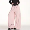 Pantalones de pierna ancha con estampado integral de estrellas y lunares estilo americano para mujer, holgados, adelgazantes, versátiles, sensación perezosa y relajada, Pantalones casuales tipo cimitarra de baile