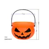 Linterna de Calabaza Portátil para Niños para Halloween Cubeta para Dulces Decoración Transfronteriza para el Día de Halloween Accesorios Cubeta de Calabaza Divertida para Dulces