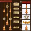 Cortina de Cuentas de Madera de Durazno con Monedas de Cinco Emperadores Cortina para Pasillo de Casa Partición de Cristal Cortina Feng Shui para Sala de Estar Cortina de Puerta con Monedas de Cobre