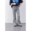 Pantalones acampanados de cintura alta de color sólido para niña Primavera y Otoño 2025 Pantalones deportivos casuales de yoga elásticos y ajustados para niños