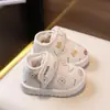 Botas de nieve para bebé niña, zapatos de algodón para niño pequeño e infantil, forradas de felpa y engrosadas, de 0 a 6 años, zapatos suaves para caminar de invierno, botas para niñas